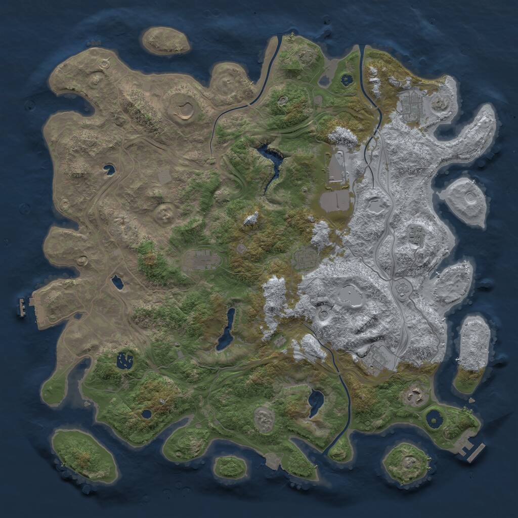 Rust Map: Procedural Map, Size: 4500, Seed: 55288747, 15 Monuments