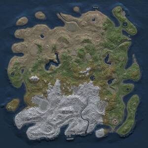 Thumbnail Rust Map: Procedural Map, Size: 4500, Seed: 20241108, 16 Monuments