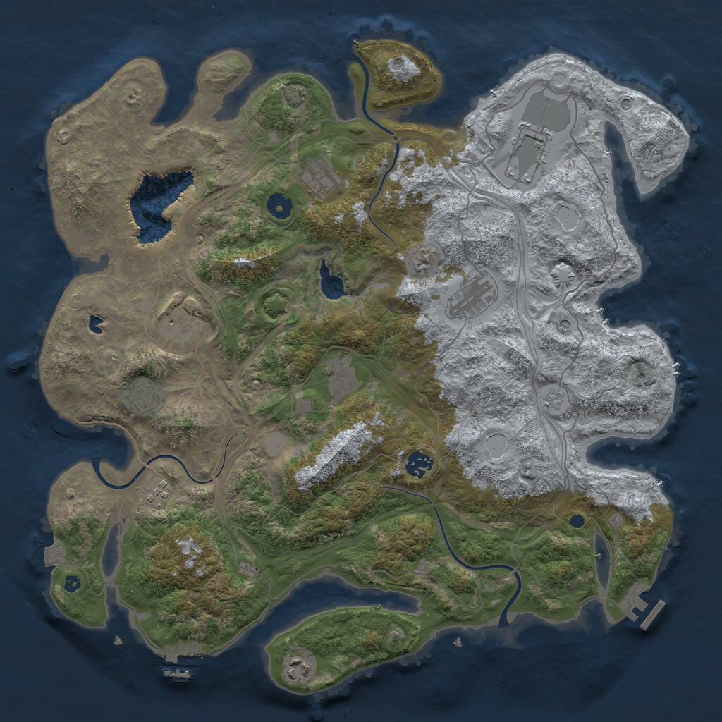 Rust Map: Procedural Map, Size: 4250, Seed: 164531990, 15 Monuments