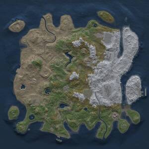 Thumbnail Rust Map: Procedural Map, Size: 4000, Seed: 1010187745, 15 Monuments