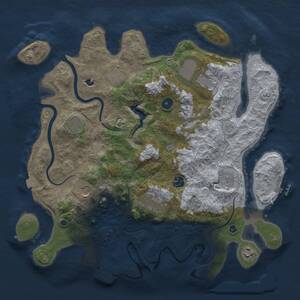 Thumbnail Rust Map: Procedural Map, Size: 4000, Seed: 1010187745, 16 Monuments