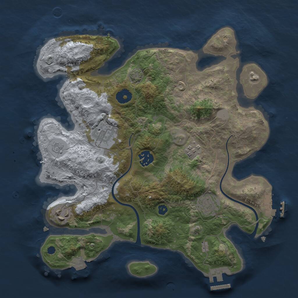 Rust Map: Procedural Map, Size: 3000, Seed: 106822389, 10 Monuments