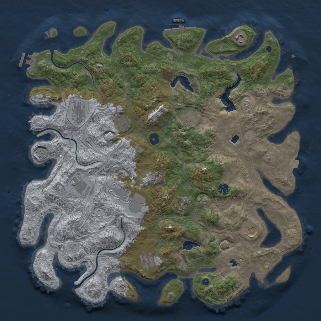 Rust Map: Procedural Map, Size: 4500, Seed: 774162632, 17 Monuments