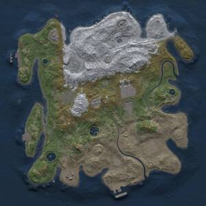 Thumbnail Rust Map: Procedural Map, Size: 3500, Seed: 87765465, 13 Monuments