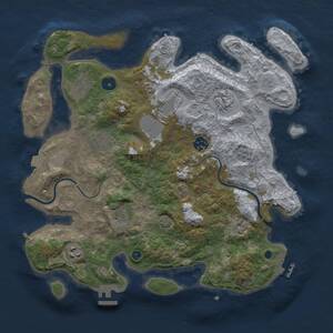 Thumbnail Rust Map: Procedural Map, Size: 3579, Seed: 1234567890, 14 Monuments