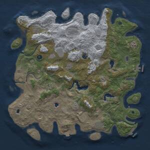 Thumbnail Rust Map: Procedural Map, Size: 4500, Seed: 140364289, 17 Monuments