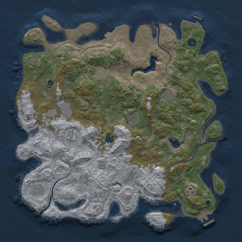 Rust Map: Procedural Map, Size: 4250, Seed: 2130205458, 16 Monuments