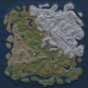 Thumbnail Rust Map: Procedural Map, Size: 6000, Seed: 1092042059, 17 Monuments