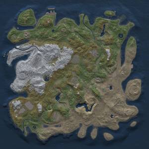 Thumbnail Rust Map: Procedural Map, Size: 4500, Seed: 974080807, 16 Monuments