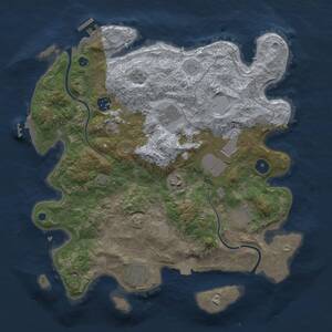 Thumbnail Rust Map: Procedural Map, Size: 3600, Seed: 187861388, 13 Monuments