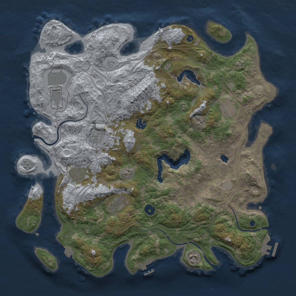 Rust Map: Procedural Map, Size: 4250, Seed: 764835, 14 Monuments