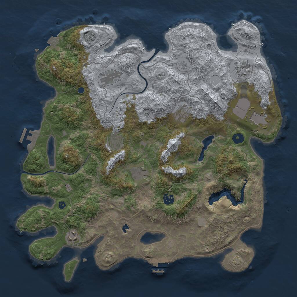 Rust Map: Procedural Map, Size: 4000, Seed: 269967234, 15 Monuments