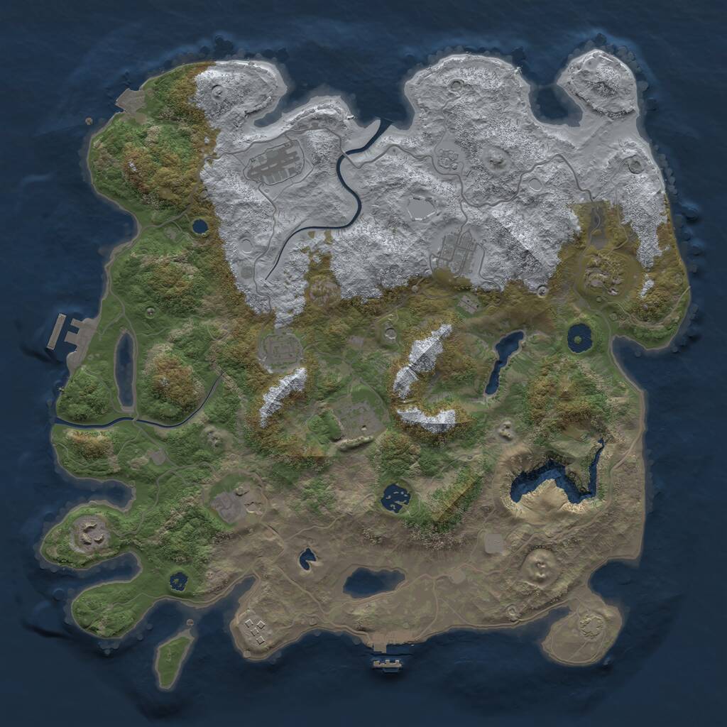 Rust Map: Procedural Map, Size: 4000, Seed: 269967234, 15 Monuments
