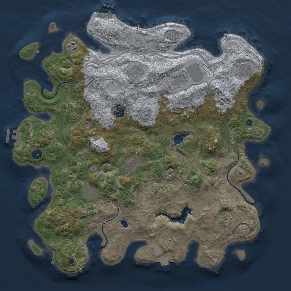 Rust Map: Procedural Map, Size: 4263, Seed: 1, 15 Monuments