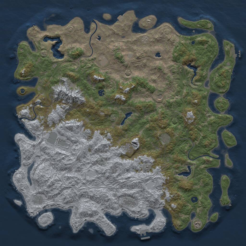 Rust Map: Procedural Map, Size: 5678, Seed: 12344321, 17 Monuments