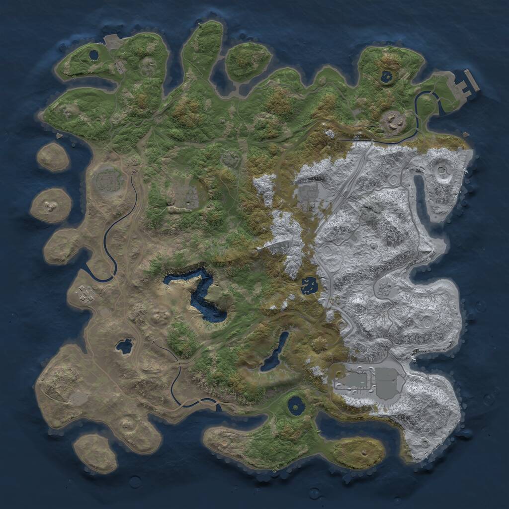 Rust Map: Procedural Map, Size: 4250, Seed: 2085540632, 12 Monuments