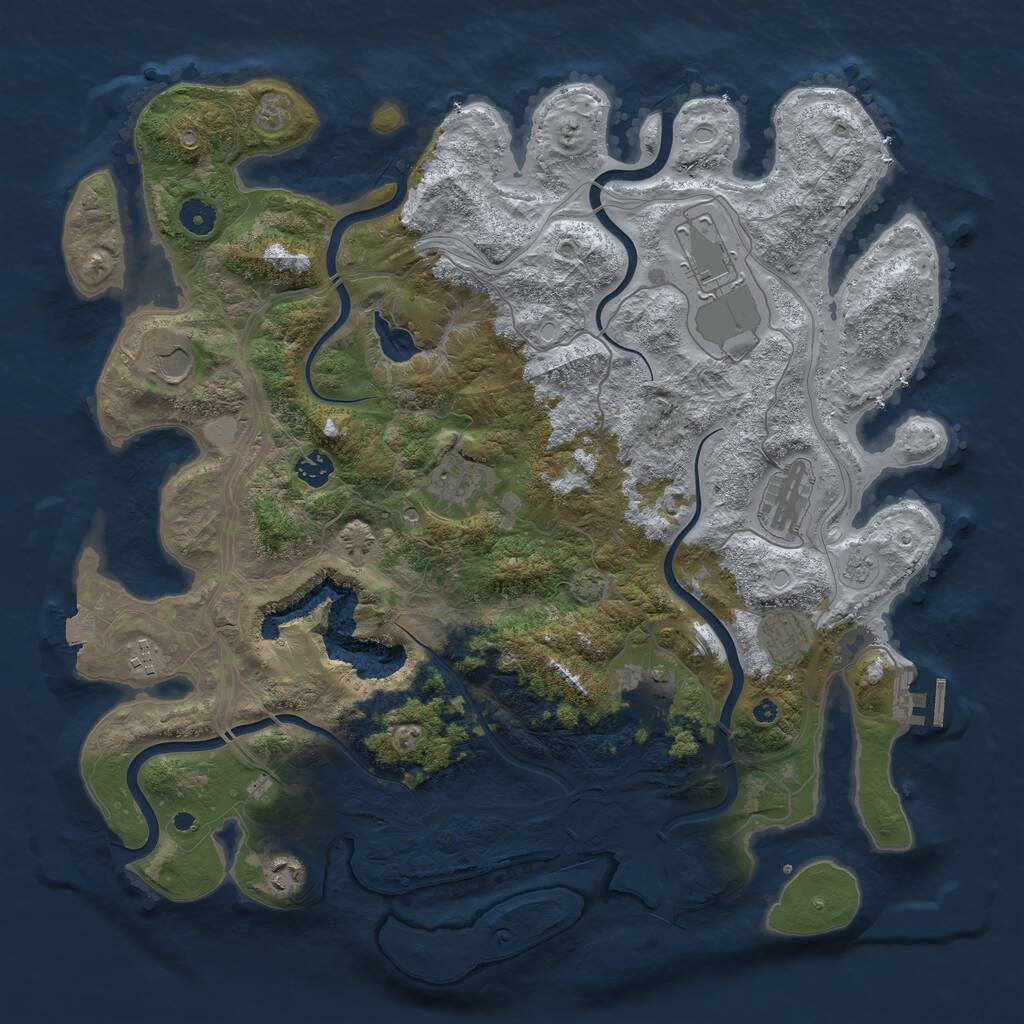 Rust Map: Procedural Map, Size: 4300, Seed: 322412, 14 Monuments