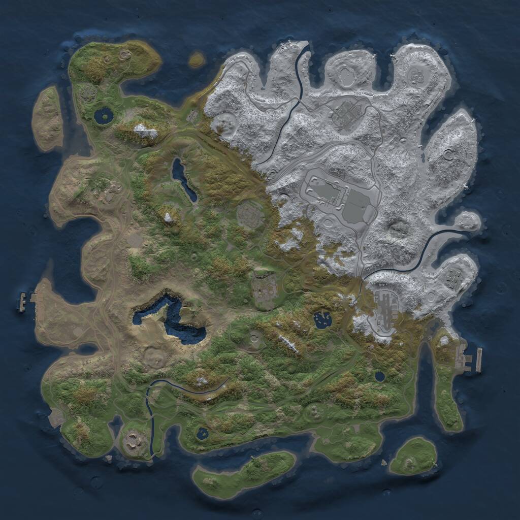 Rust Map: Procedural Map, Size: 4300, Seed: 322412, 15 Monuments