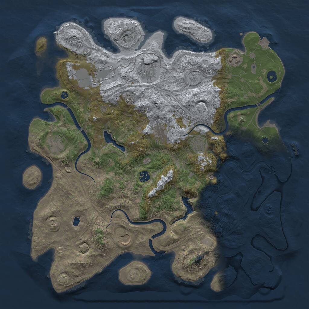 Rust Map: Procedural Map, Size: 4250, Seed: 2105404922, 15 Monuments