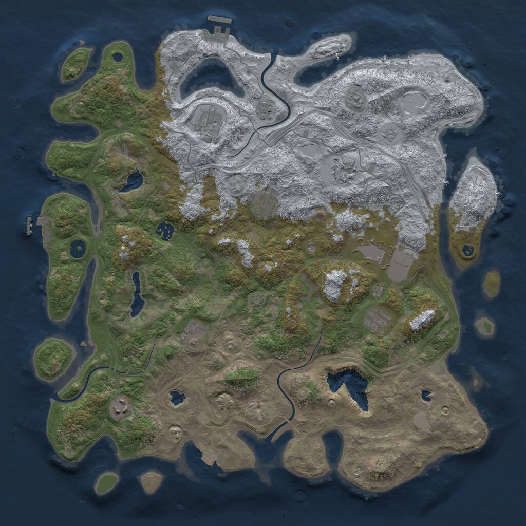 Rust Map: Procedural Map, Size: 4500, Seed: 75675643, 15 Monuments