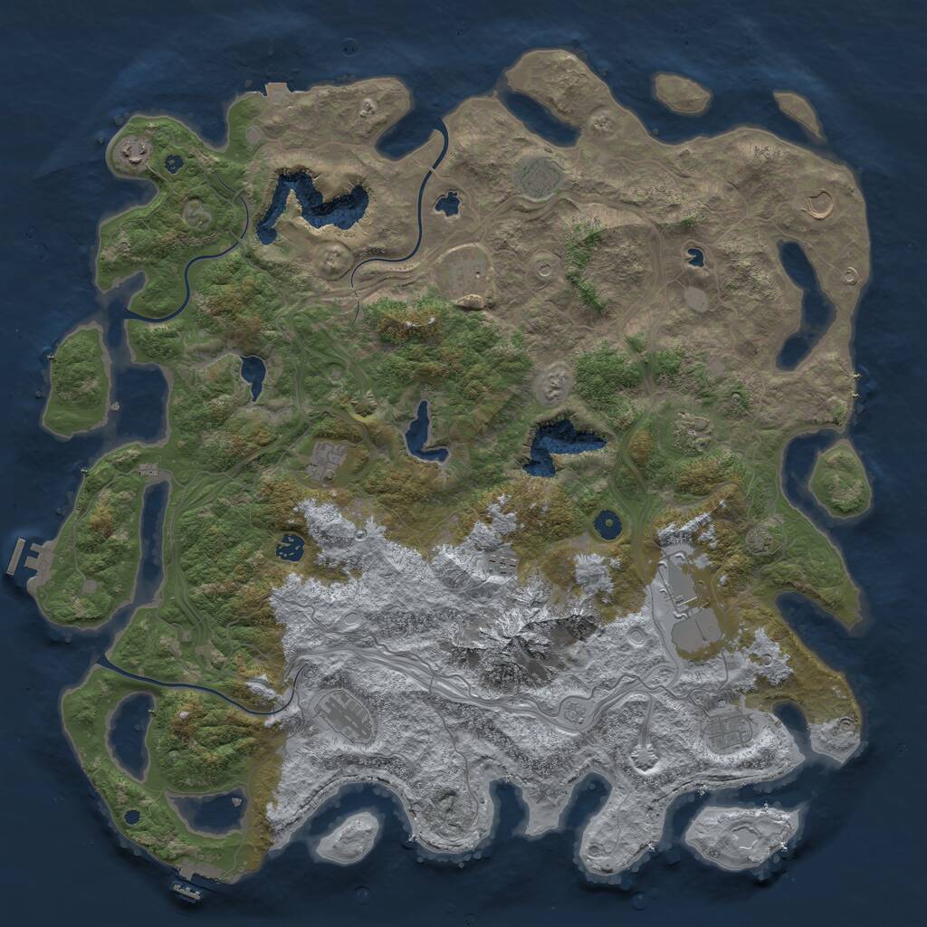 Rust Map: Procedural Map, Size: 5000, Seed: 881746626, 17 Monuments