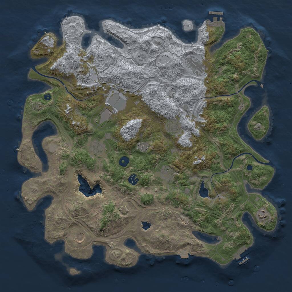 Rust Map: Procedural Map, Size: 4250, Seed: 726834856, 16 Monuments