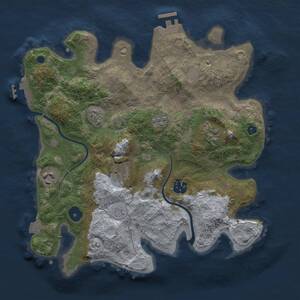 Thumbnail Rust Map: Procedural Map, Size: 3200, Seed: 50, 11 Monuments