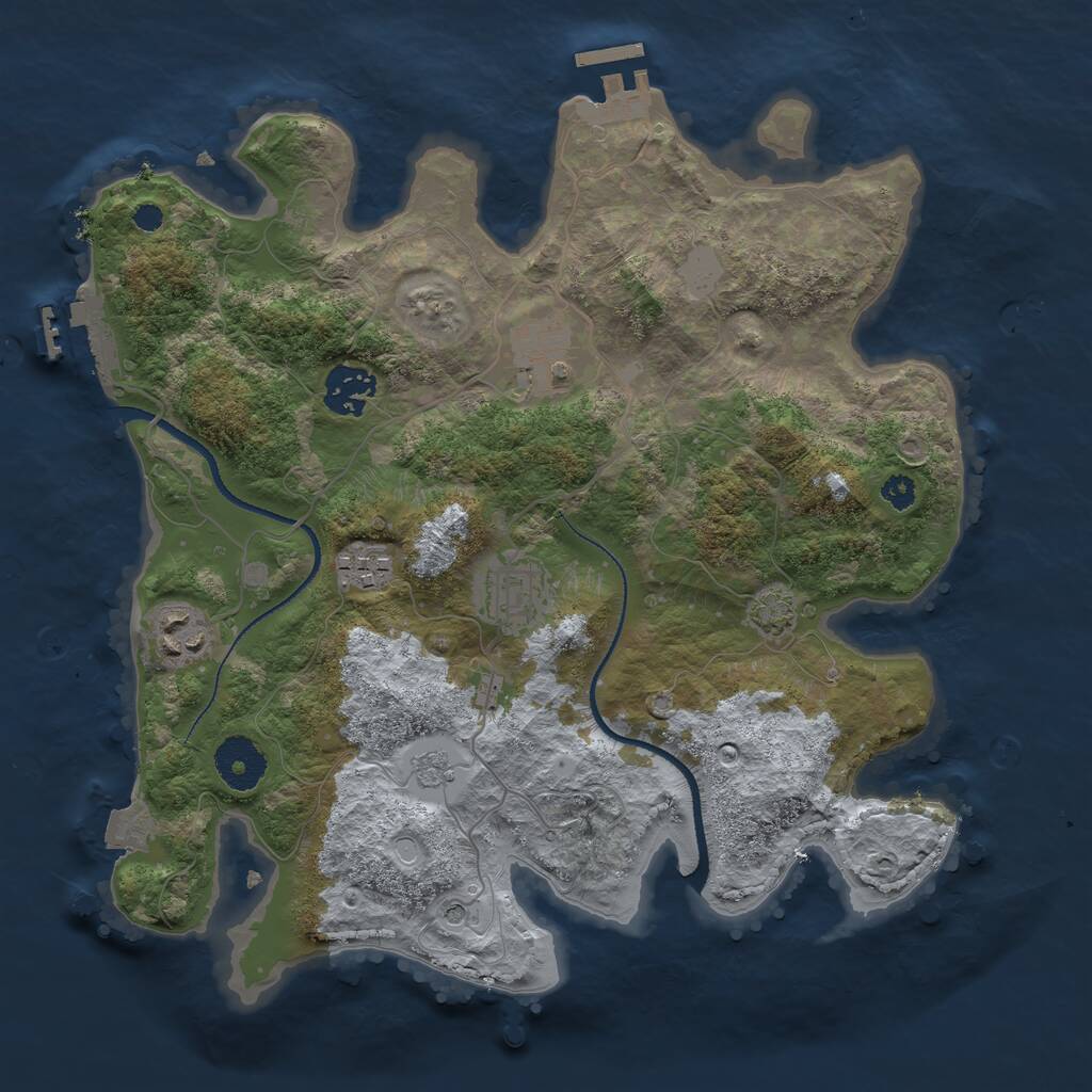 Rust Map: Procedural Map, Size: 3200, Seed: 50, 11 Monuments