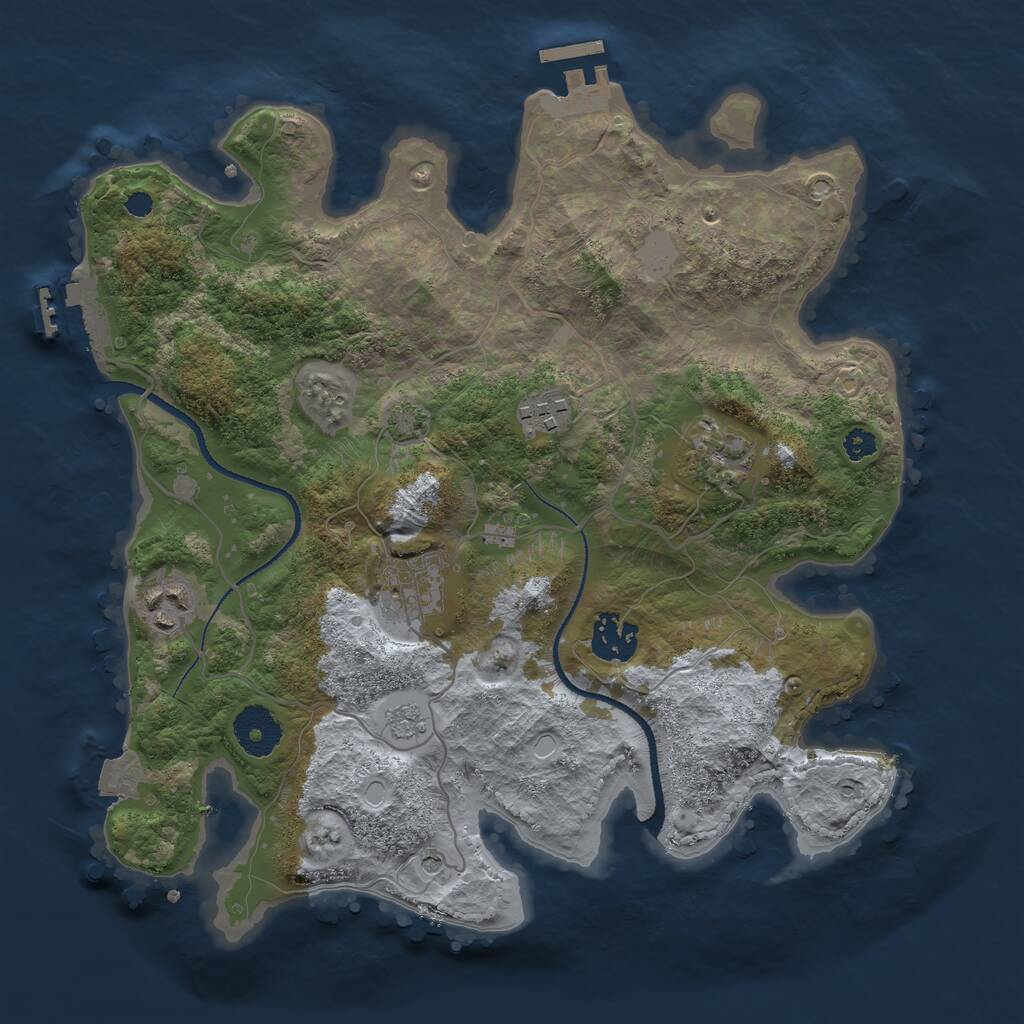Rust Map: Procedural Map, Size: 3200, Seed: 50, 11 Monuments