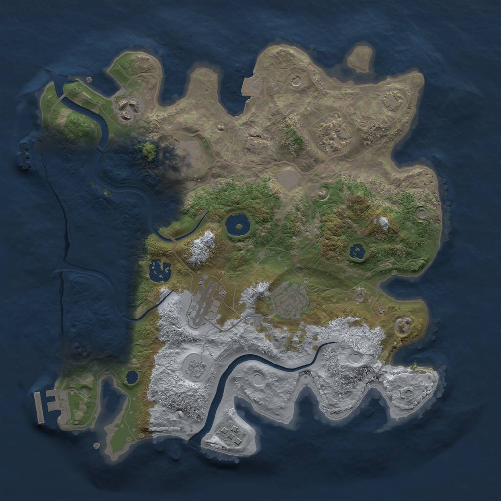 Rust Map: Procedural Map, Size: 3200, Seed: 50, 13 Monuments