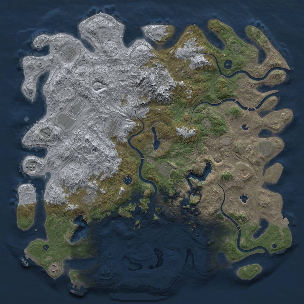 Rust Map: Procedural Map, Size: 5000, Seed: 20061, 17 Monuments
