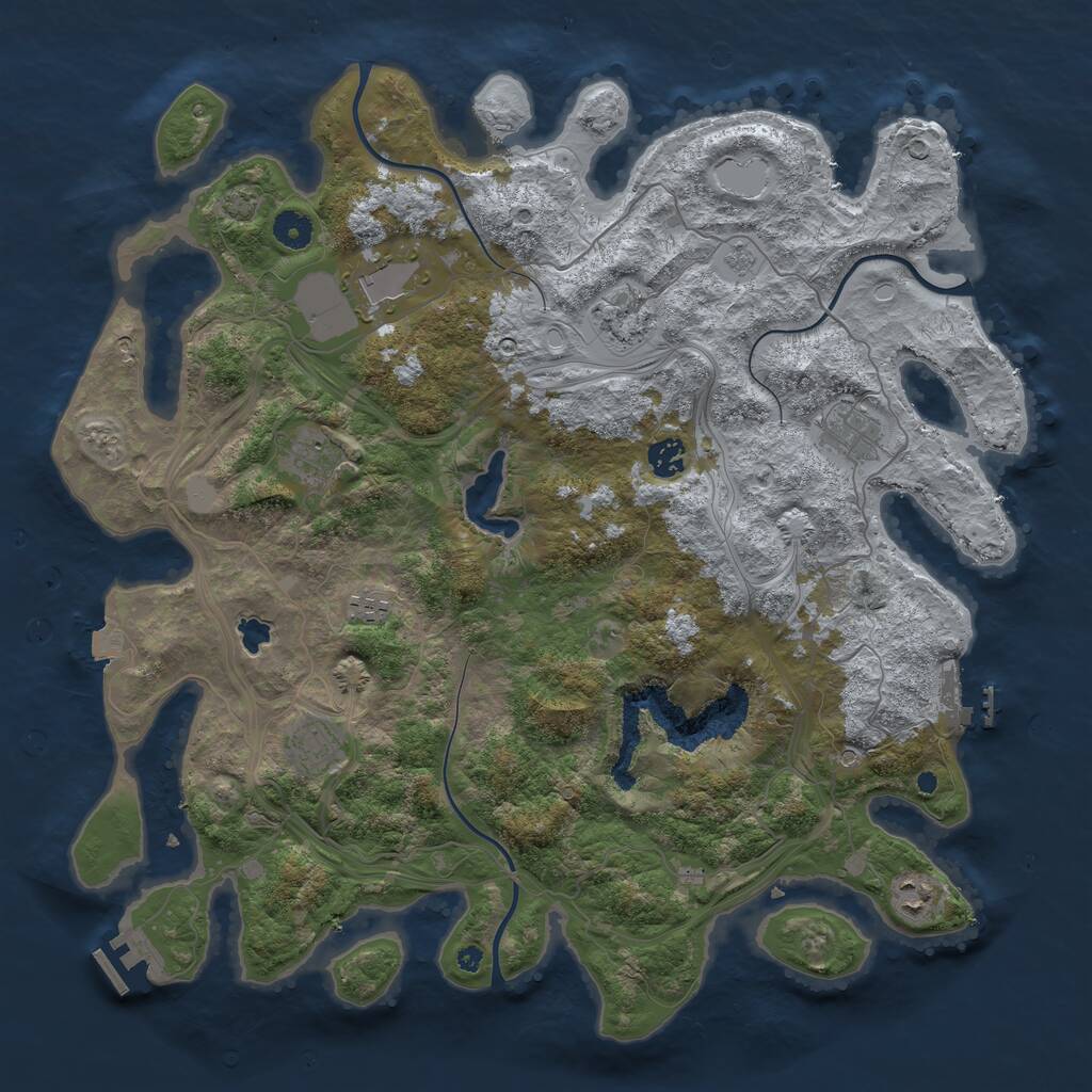 Rust Map: Procedural Map, Size: 4250, Seed: 600408729, 14 Monuments