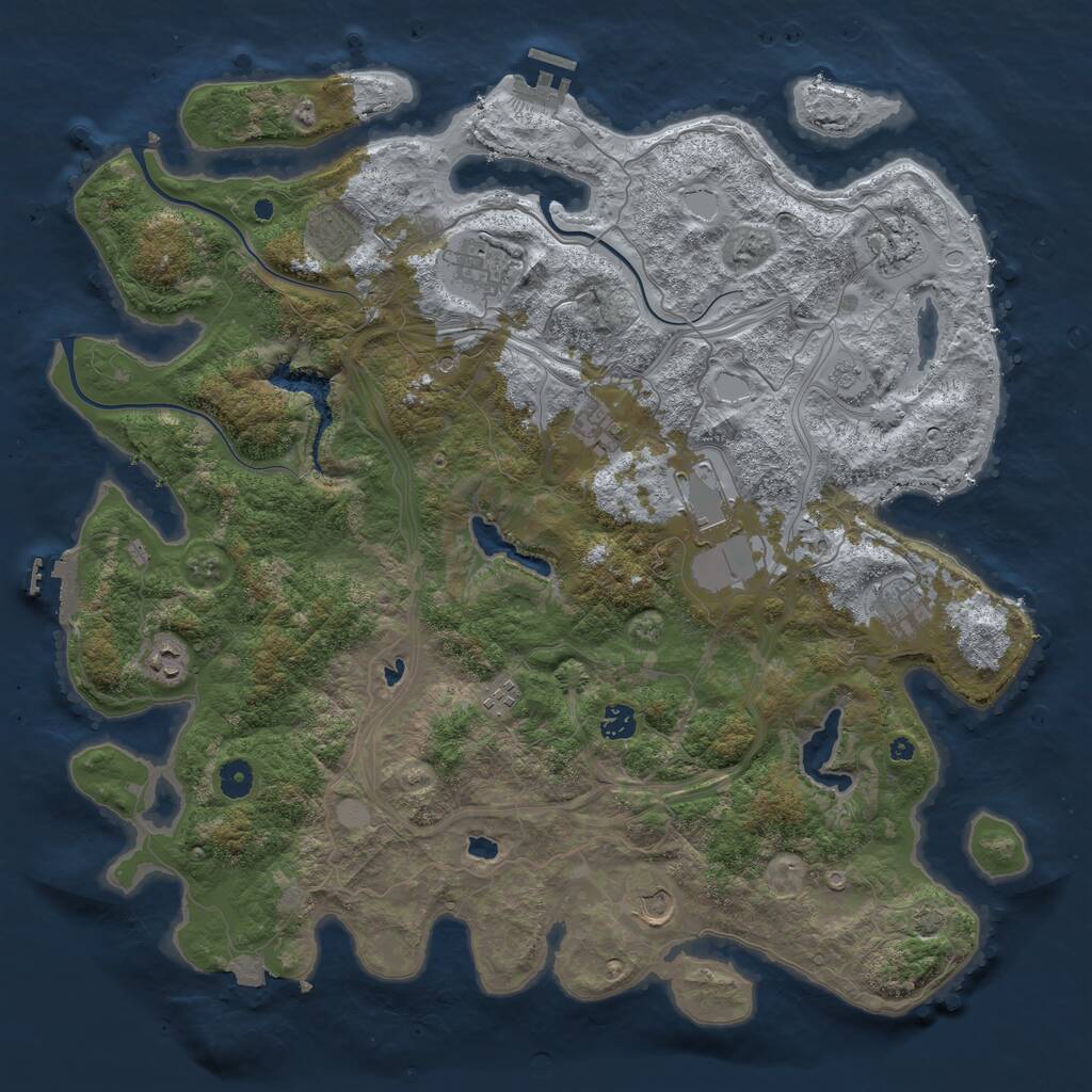 Rust Map: Procedural Map, Size: 4500, Seed: 328253592, 16 Monuments