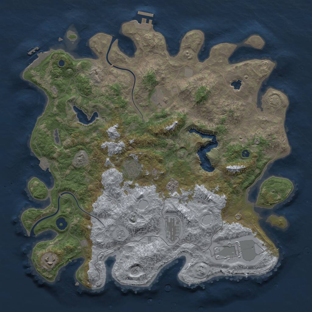 Rust Map: Procedural Map, Size: 4000, Seed: 235492478, 12 Monuments