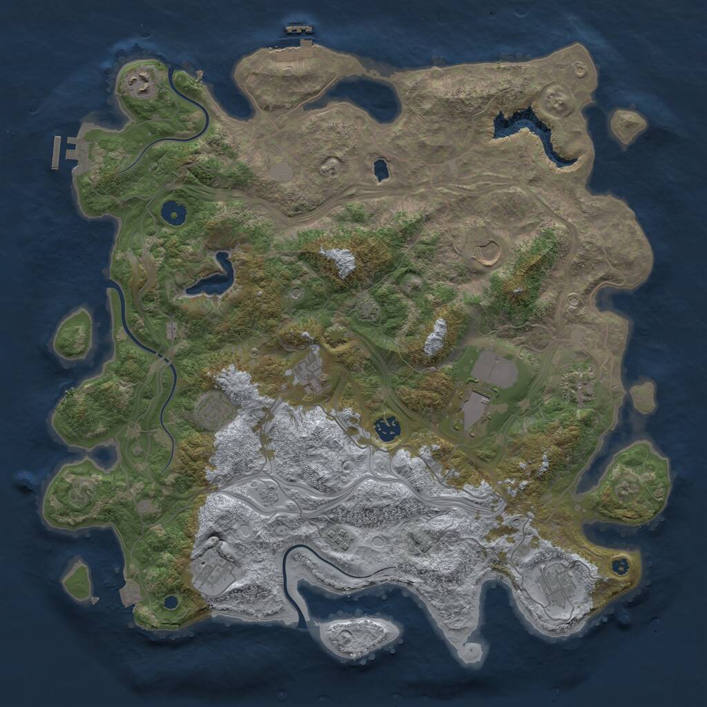 Rust Map: Procedural Map, Size: 4250, Seed: 403338914, 16 Monuments