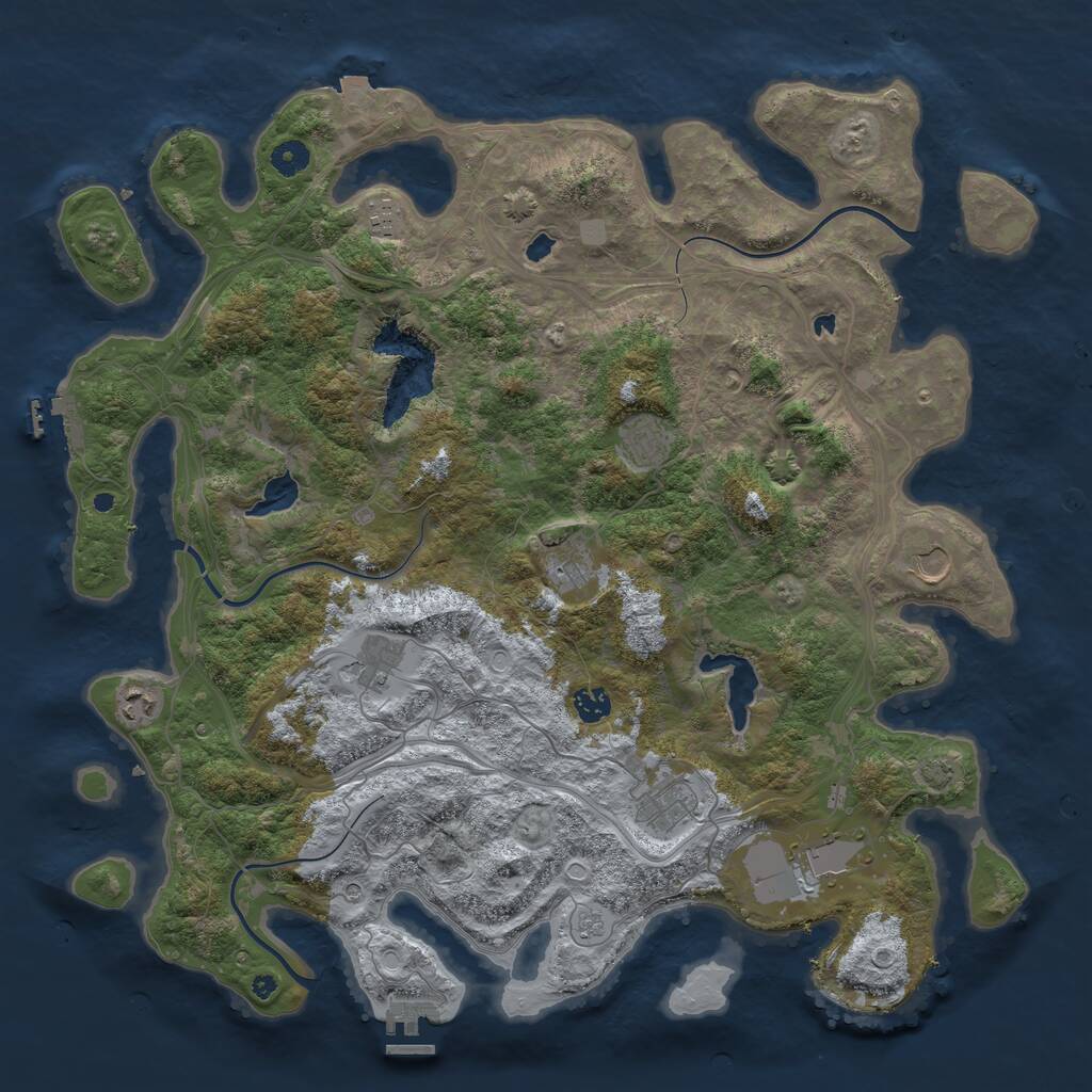 Rust Map: Procedural Map, Size: 4500, Seed: 1998884638, 15 Monuments