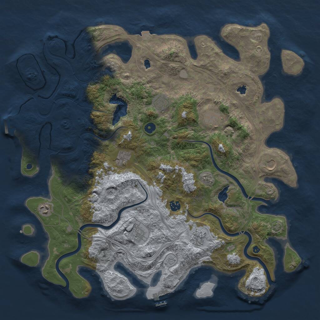 Rust Map: Procedural Map, Size: 4500, Seed: 1998884638, 15 Monuments
