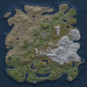 Thumbnail Rust Map: Procedural Map, Size: 4500, Seed: 55007386, 17 Monuments