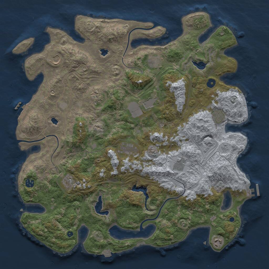 Rust Map: Procedural Map, Size: 4500, Seed: 55007386, 17 Monuments