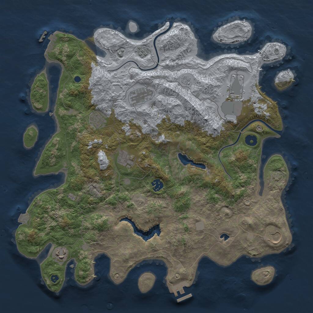 Rust Map: Procedural Map, Size: 4000, Seed: 224085823, 14 Monuments