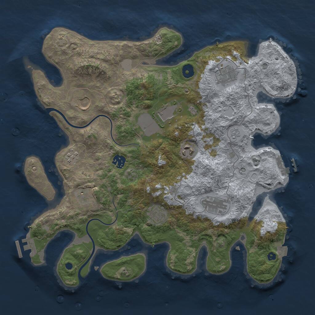 Rust Map: Procedural Map, Size: 3650, Seed: 62377743, 15 Monuments