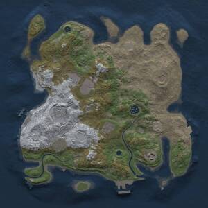 Thumbnail Rust Map: Procedural Map, Size: 3500, Seed: 498478411, 13 Monuments