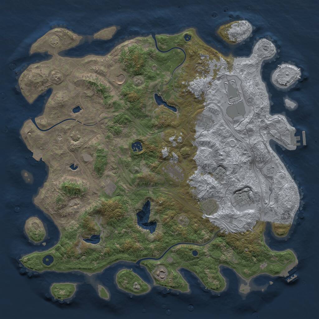 Rust Map: Procedural Map, Size: 4500, Seed: 699465126, 17 Monuments