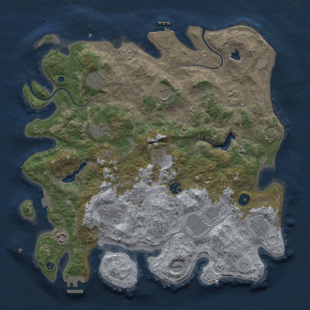 Rust Map: Procedural Map, Size: 4000, Seed: 1530115153, 17 Monuments