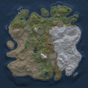 Thumbnail Rust Map: Procedural Map, Size: 3500, Seed: 1803340671, 15 Monuments