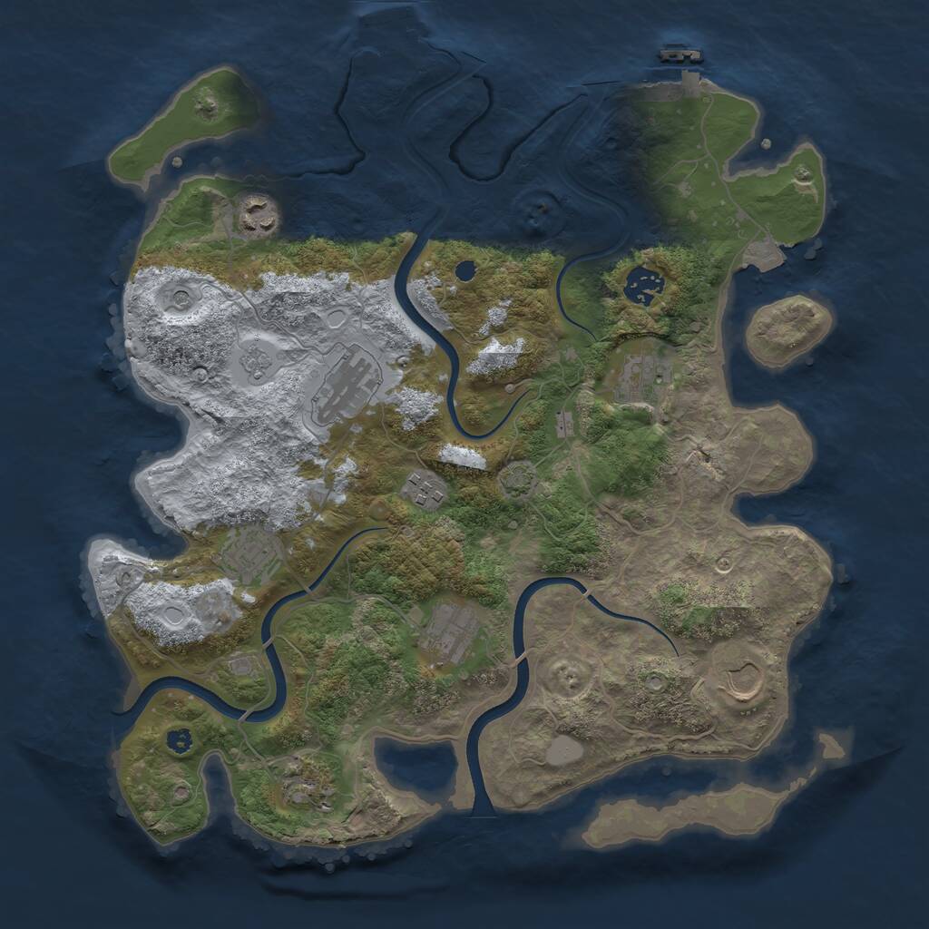 Rust Map: Procedural Map, Size: 3650, Seed: 69309646, 15 Monuments