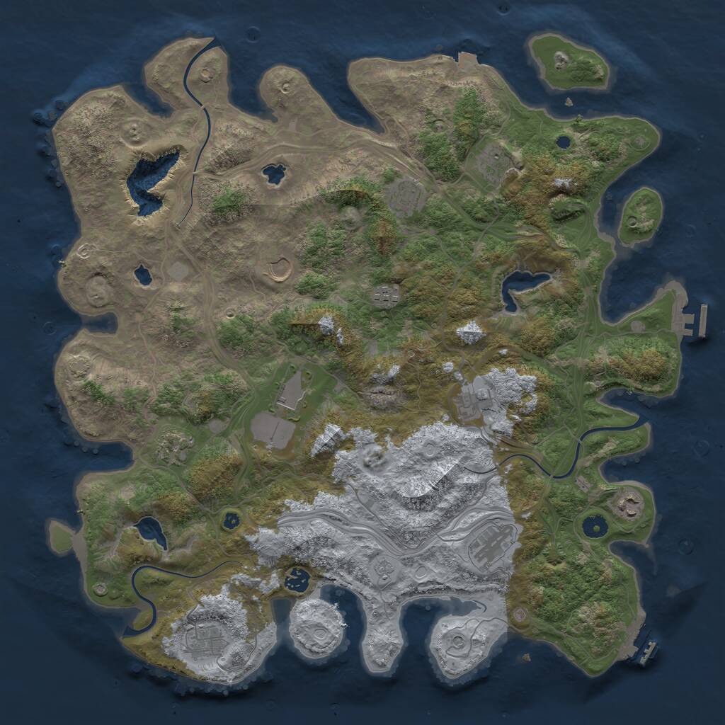 Rust Map: Procedural Map, Size: 4500, Seed: 437895905, 17 Monuments