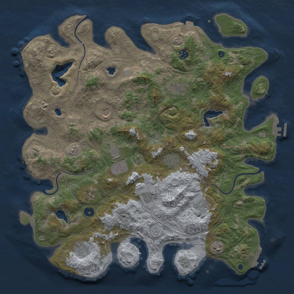 Rust Map: Procedural Map, Size: 4500, Seed: 437895905, 17 Monuments