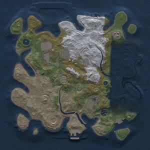 Thumbnail Rust Map: Procedural Map, Size: 3500, Seed: 274547405, 15 Monuments