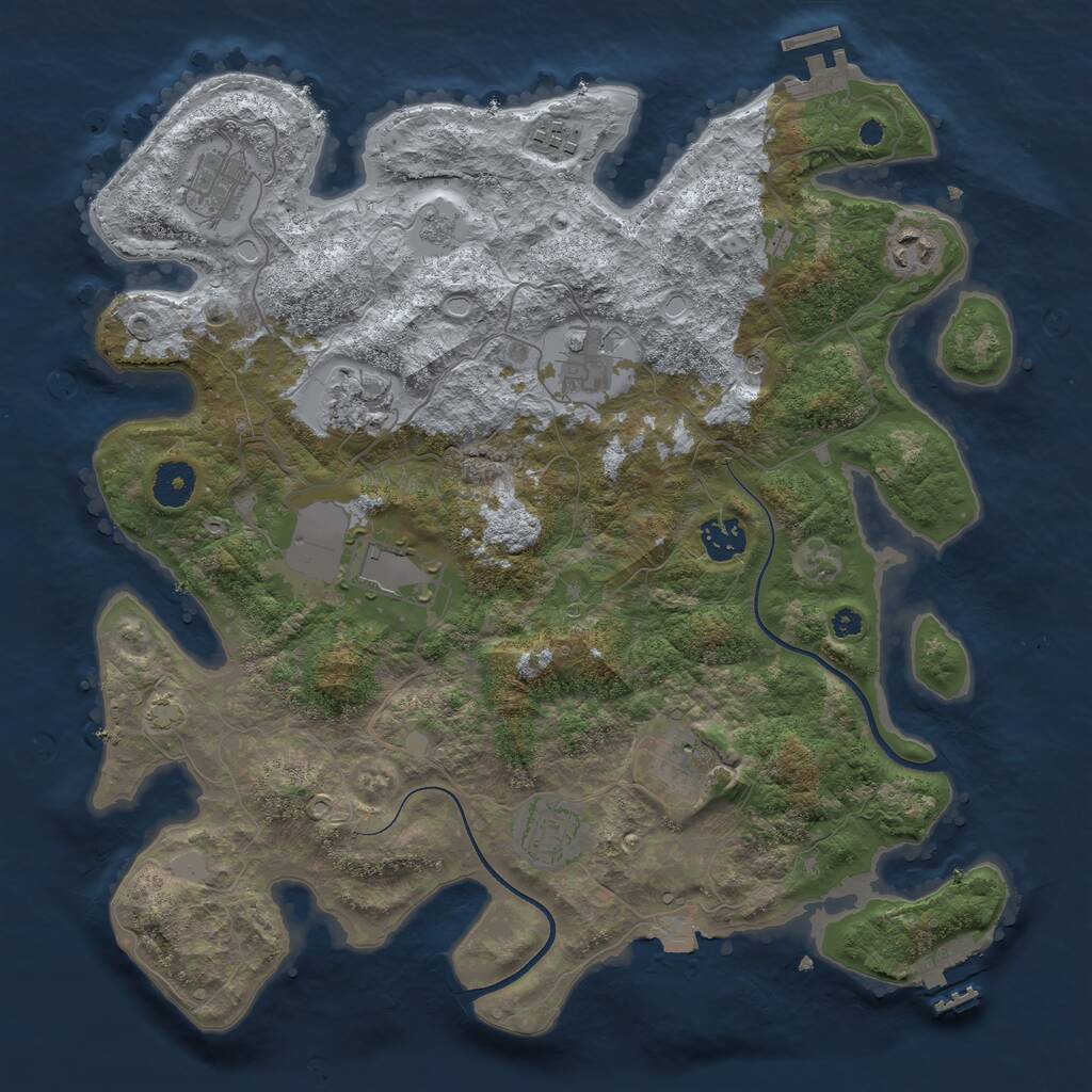 Rust Map: Procedural Map, Size: 3700, Seed: 1454643766, 15 Monuments